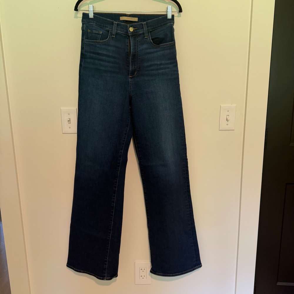 Joes Jeans The Mia High Rise Wide Leg Jeans Exhale Dark Wash Blue Size 29